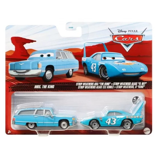 Set 2 masinute metalice Mrs. The King si Dinoco The King Cars 3