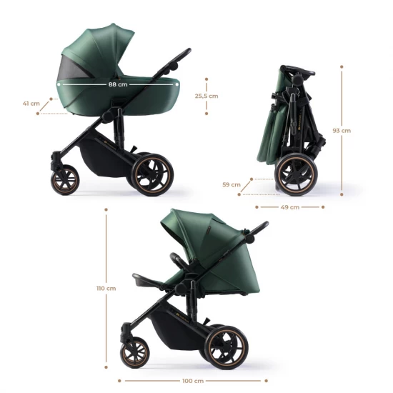 Carucior copii 2 in 1 Kinderkraft Prime 2 Dark Green Carucior copii 2 in 1 Kinderkraft Prime 2 Dark Green