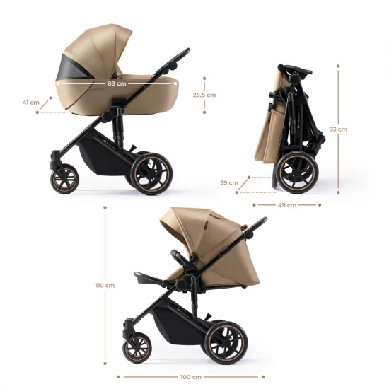 Carucior 2 in 1 Kinderkraft Prime 2 Sandrose Beige Carucior 2 in 1 Kinderkraft Prime 2 Sandrose Beige