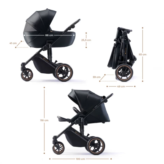 Carucior 2 in 1 Kinderkraft Prime 2 Venezian Black Carucior 2 in 1 Kinderkraft Prime 2 Venezian Black