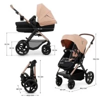 Carucior copii 3 in 1 Kinderkraft Moov 2 Sand Beige