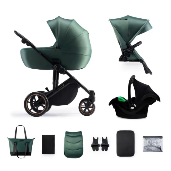 Carucior copii 3 in 1 Kinderkraft Prime 2 Mink Pro Green Carucior copii 3 in 1 Kinderkraft Prime 2 Mink Pro Green