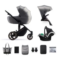 Carucior copii 3 in 1 Kinderkraft Prime 2 Mink Pro Grey