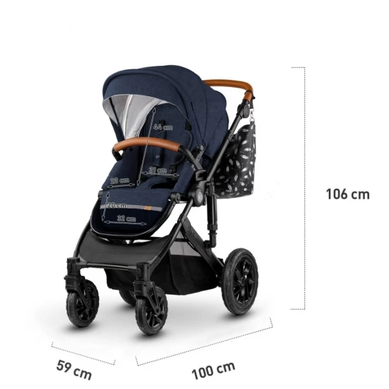 Carucior 3 in 1 Kinderkraft Prime 2 Mink Pro Navy Carucior 3 in 1 Kinderkraft Prime 2 Mink Pro Navy