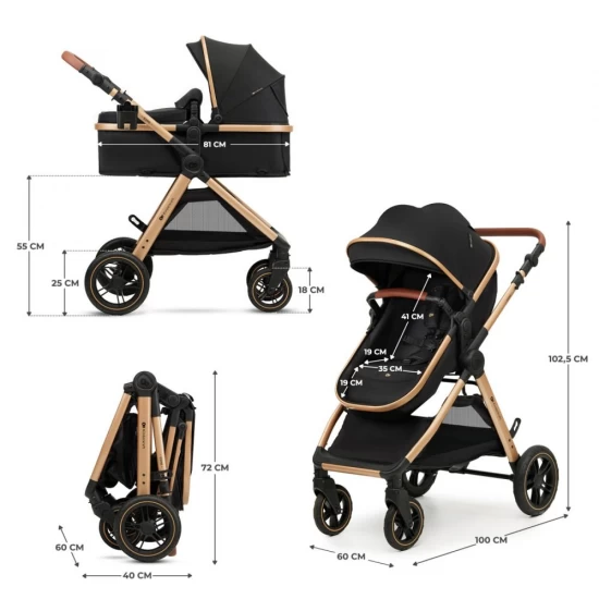 Carucior Kinderkraft Esme 3 in 1 Pure Black Carucior Kinderkraft Esme 3 in 1 Pure Black