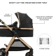 Carucior Kinderkraft Esme 3 in 1 Pure Black Carucior Kinderkraft Esme 3 in 1 Pure Black