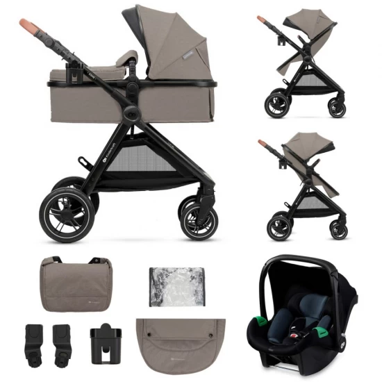 Carucior Kinderkraft Esme 3 in 1 Sand Beige Carucior Kinderkraft Esme 3 in 1 Sand Beige