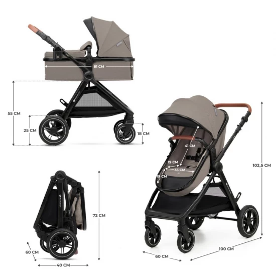 Carucior Kinderkraft Esme 3 in 1 Sand Beige Carucior Kinderkraft Esme 3 in 1 Sand Beige