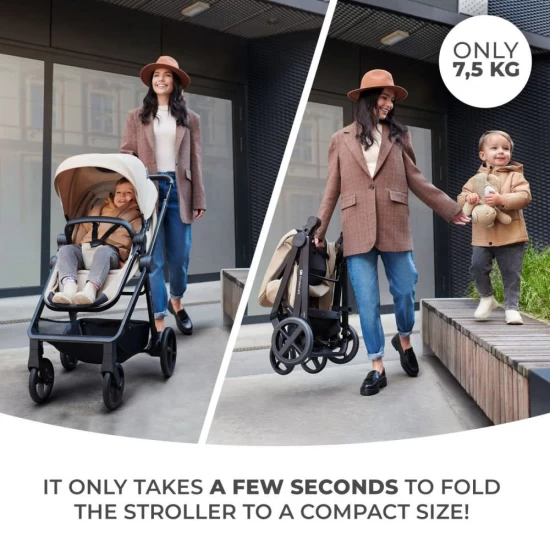 Carucior copii 3 in 1 Kinderkraft Newly Bej Carucior copii 3 in 1 Kinderkraft Newly Bej