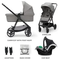 Carucior copii 3 in 1 Kinderkraft Newly Lght Grey