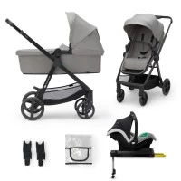Carucior copii 4 in 1 Kinderkraft Newly Moonlight Grey