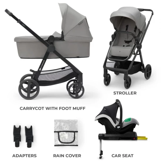 Carucior copii 4 in 1 Kinderkraft Newly Moonlight Grey Carucior copii 4 in 1 Kinderkraft Newly Moonlight Grey