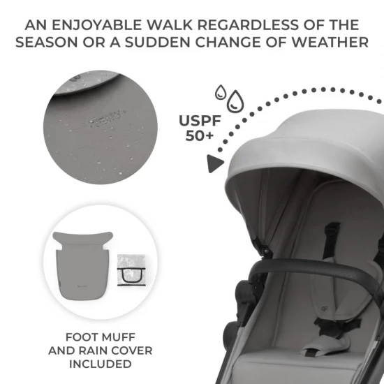 Carucior copii 4 in 1 Kinderkraft Newly Moonlight Grey Carucior copii 4 in 1 Kinderkraft Newly Moonlight Grey