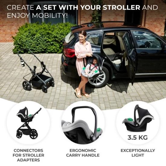 Carucior copii 4 in 1 Kinderkraft Newly Moonlight Grey Carucior copii 4 in 1 Kinderkraft Newly Moonlight Grey
