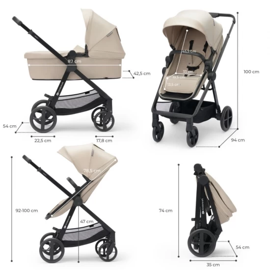 Carucior copii 4 in 1 Kinderkraft Sand Beige Carucior copii 4 in 1 Kinderkraft Sand Beige