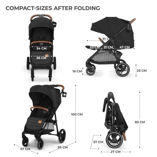 Carucior sport Kinderkraft Grande Plus Black Carucior sport Kinderkraft Grande Plus Black
