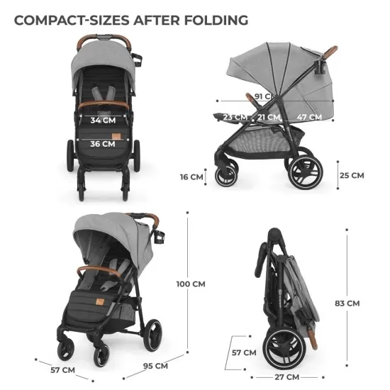 Carucior sport Kinderkraft Grande Plus Grey Carucior sport Kinderkraft Grande Plus Grey