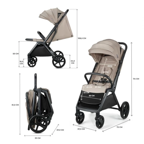 Carucior sport Kinderkraft Loom 0-22 kg Linen Beige