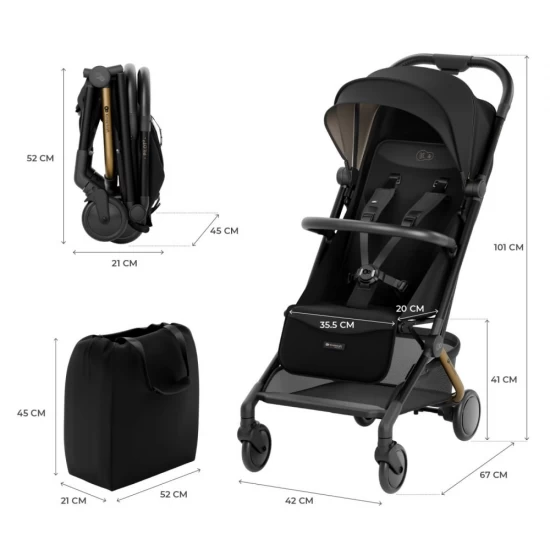 Carucior sport Kinderkraft Pilot 2, 0-22 kg, Midnight Black