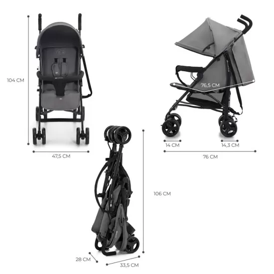 Carucior sport Kinderkraft Tik tip umbrela Stone Grey Carucior sport Kinderkraft Tik tip umbrela Stone Grey