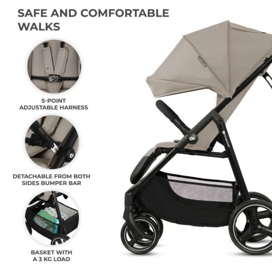 Carucior sport Kinderkraft Trig 3 Stone Beige Carucior sport Kinderkraft Trig 3 Stone Beige