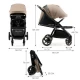 Carucior sport ultra compact Kinderkraft Mitzy 0-22 kg Linen Beige