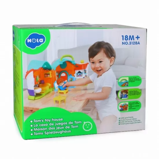 Casuta cu papusa baietel si accesorii cu lumini si sunete Casuta cu papusa baietel si accesorii cu lumini si sunete