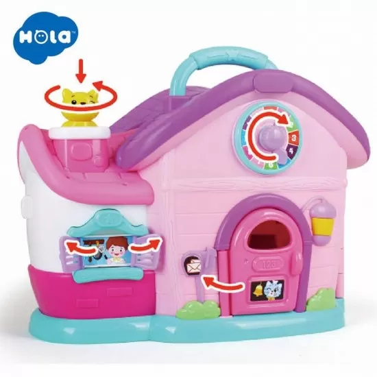 Casuta cu papusa si accesorii cu lumini si sunete Casuta cu papusa si accesorii cu lumini si sunete