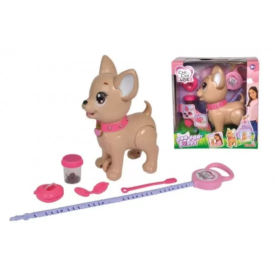 Catelus Chi Chi Love Poo Poo cu accesorii Catelus Chi Chi Love Poo Poo cu accesorii