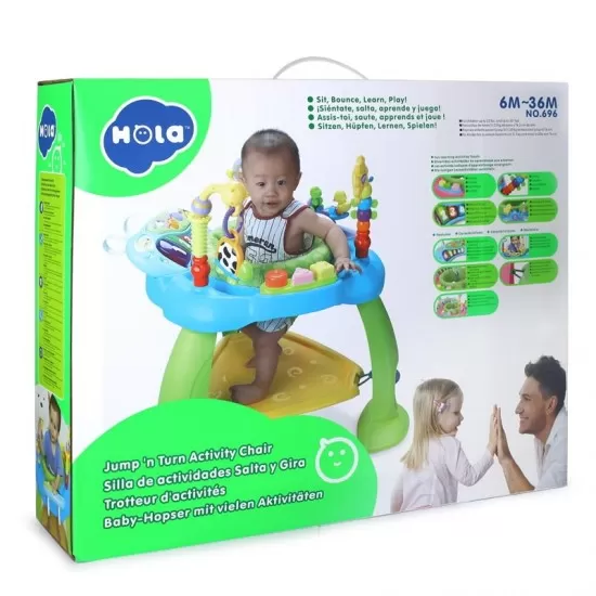 Centru de activitati pentru bebelusi Hola Toys albastru Centru de activitati pentru bebelusi Hola Toys albastru