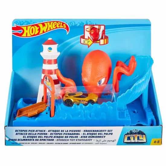 Set Cursa cu obstacol Hot Wheels City - Caracatita buclucasa Set Cursa cu obstacol Hot Wheels City - Caracatita buclucasa
