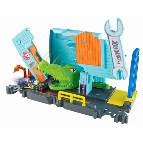 Set Cursa cu obstacol Hot Wheels City - Atacul crocodilului Set Cursa cu obstacol Hot Wheels City - Atacul crocodilului