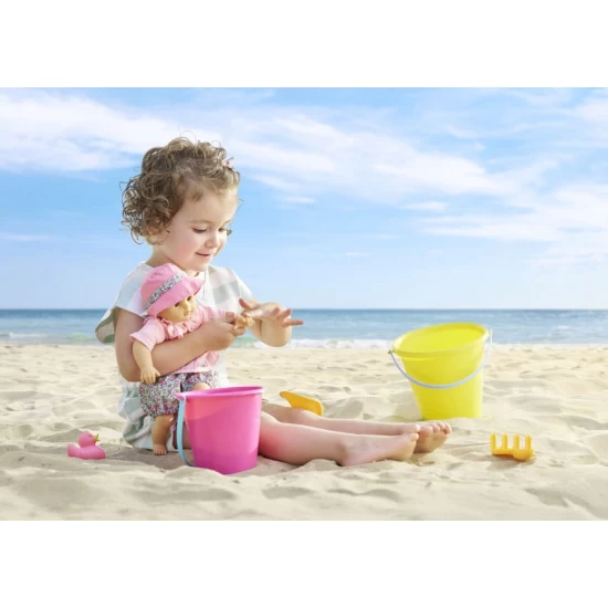 Papusa bebelus pentru baie Coralie 30 cm cu ratusca de baie