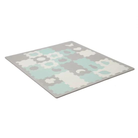 Covoras de joaca Kinderkraft Luno Shapes puzzle 3D spuma Mint Covoras de joaca Kinderkraft Luno Shapes puzzle 3D spuma Mint