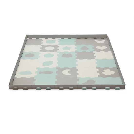 Covoras de joaca Kinderkraft Luno Shapes puzzle 3D spuma Mint Covoras de joaca Kinderkraft Luno Shapes puzzle 3D spuma Mint