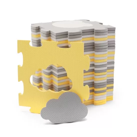 Covoras de joaca puzzle 3D din spuma Kinderkraft Luno Shapes Yellow Covoras de joaca puzzle 3D din spuma Kinderkraft Luno Shapes Yellow
