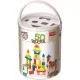 Set constructie 50 cuburi colorate din lemn Set constructie 50 cuburi colorate din lemn