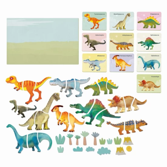 Joc magnetic Dinozauri 45 piese