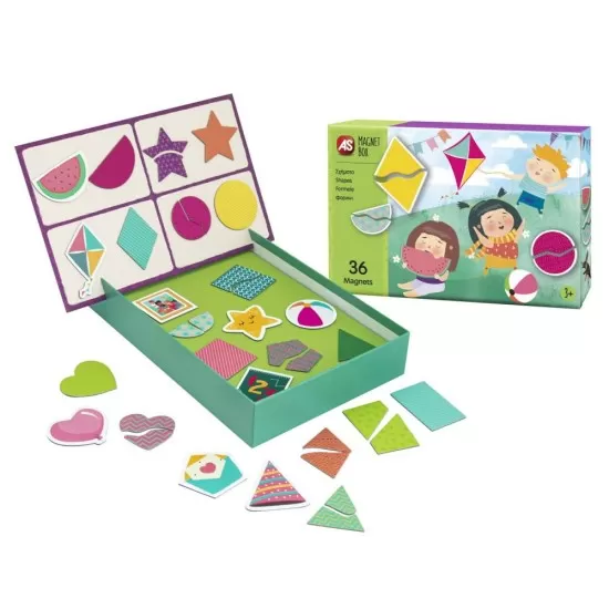 Set magnetic educativ forme geometrice cu 36 de piese