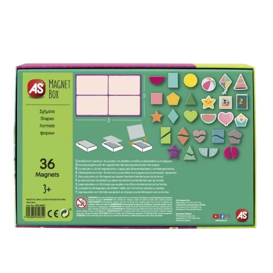 Set magnetic educativ forme geometrice cu 36 de piese