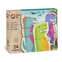 Set Universul Dinozaurilor cu 24 piese magnetice din lemn