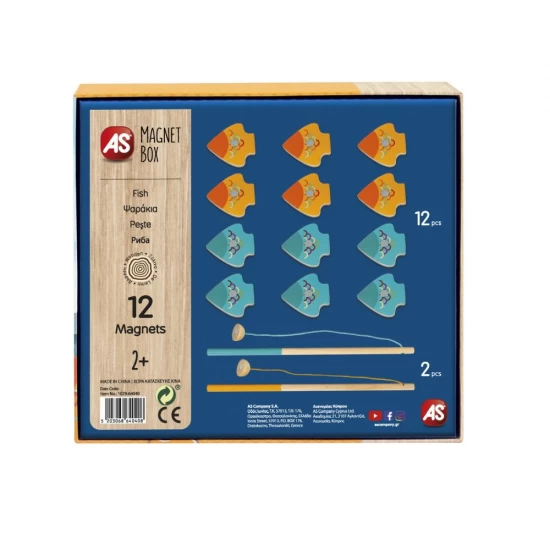 Set magnetic de pescuit cu 12 piese din lemn