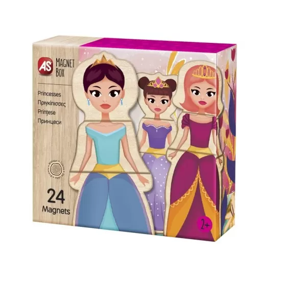 Set Universul Printeselor cu 24 piese magnetice din lemn Set Universul Printeselor cu 24 piese magnetice din lemn