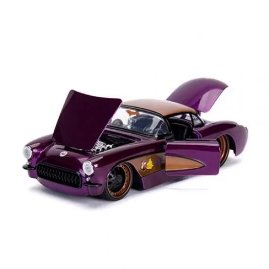 Masinuta metalica DC Comics Bombshells 1957 Chevy Batgirl scara 1:24 Masinuta metalica DC Comics Bombshells 1957 Chevy Batgirl scara 1:24
