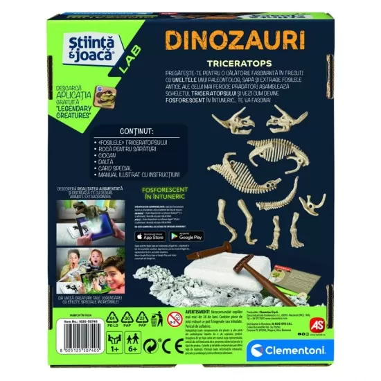 Set educativ - Descopera dinozaurul Triceratops
