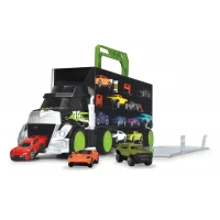 Camion transportator 43 cm cu 4 masinute si accesorii