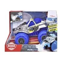 Masina de teren Arctic Ice Monster cu lumini, sunete, suspensii si functie abur 25 cm