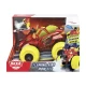 Masina de teren Flaming Fire Monster cu lumini, sunete, suspensii si functie abur 25 cm