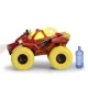Masina de teren Flaming Fire Monster cu lumini, sunete, suspensii si functie abur 25 cm