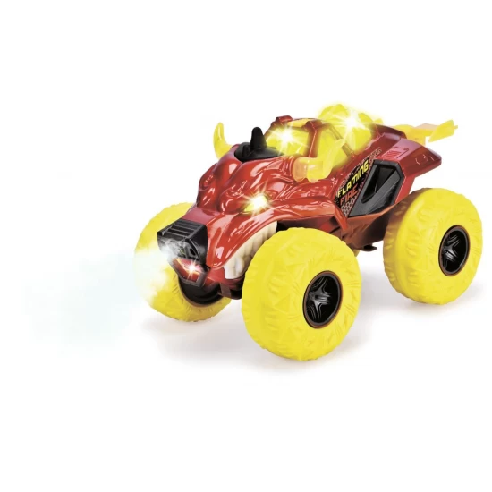 Masina de teren Flaming Fire Monster cu lumini, sunete, suspensii si functie abur 25 cm